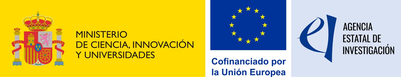 Logotipos oficiales del MICIU, Cofinanciado por la Unión Europea y la AEI